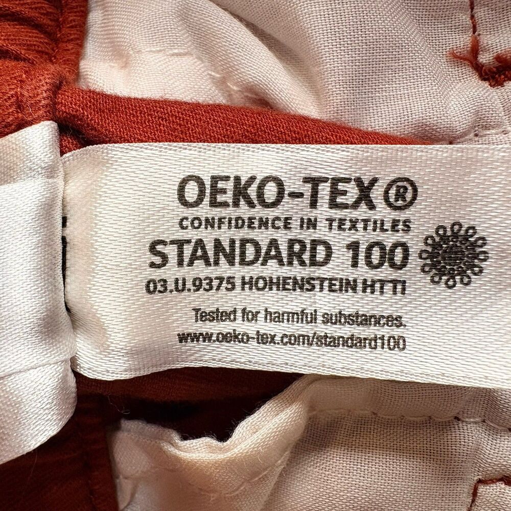 Hanna Andersson Girls Pants Size 12 Rust Orange Straight Leg Pull On Cotton - Picture 6 of 7